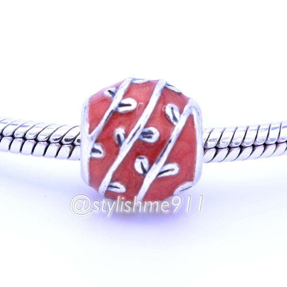 Authentic PANDORA Retired Red Vines Charm - 790525EN17 x